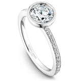 A Noam Carver white gold engagement ring with 28 round diamonds.