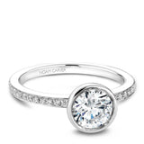 A Noam Carver white gold engagement ring with 28 round diamonds.