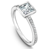 A Noam Carver white gold engagement ring with 28 diamonds.