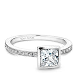 A Noam Carver white gold engagement ring with 28 diamonds.