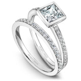 A Noam Carver white gold engagement ring with 28 diamonds.
