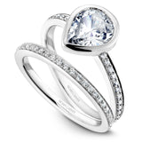 A Noam Carver white gold engagement ring with 28 diamonds.