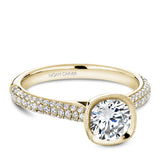 A Noam Carver yellow gold engagement ring with 102 diamonds.