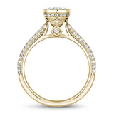 A Noam Carver yellow gold engagement ring with 102 diamonds.