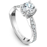 A Noam Carver white gold engagement ring with 64 diamonds.