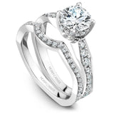 A Noam Carver white gold engagement ring with 64 diamonds.