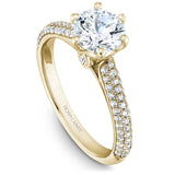 A Noam Carver yellow gold engagement ring with 82 diamonds.