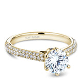 A Noam Carver yellow gold engagement ring with 82 diamonds.