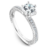 A Noam Carver white gold engagement ring with 106 diamonds.