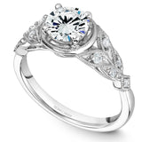 A Noam Carver white gold engagement ring with 10 diamonds.