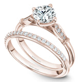 A Noam Carver rose gold engagement ring with 8 diamonds.