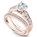 A Noam Carver rose gold engagement ring with 8 diamonds.