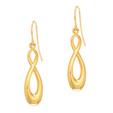 14K Gold Polished Infinity Drop Earring