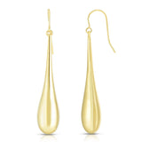 14K Gold Large Polished Graduated Tear Drop Earring