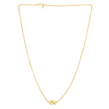 14K Gold Polished Puffed Love Knot Necklace