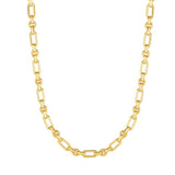 14K Gold Polished & Diamond Cut Elongated Oval Link Chain