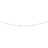 14K Tri-color Gold Diamond Cut Bead Station Necklace