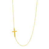 14K Gold Tube Cross Necklace