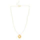 14K Gold Polished North Star Disc Necklace