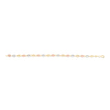14K Tri-color Gold Puffed Mariner Link Bracelet