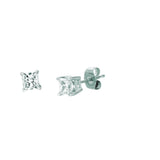 14K Gold .50ct G-H/SI2 Princess Cut Diamond Stud Stud Earring