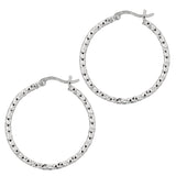 Sterling Silver Diamond Cut/ Textured Earring with Hinged Clasp