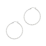 Sterling Silver Diamond Cut/ Textured Earring with Hinged Clasp