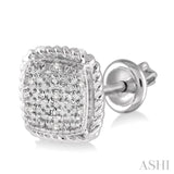 1/20 Ctw Round Cut Diamond Earrings in Sterling Silver