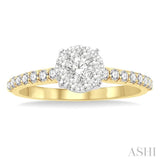 1/2 Ctw Diamond Lovebright Engagement Ring in 14K Yellow and White Gold