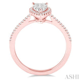 1/3 Ctw Pear Shape Diamond Lovebright Ring in 14K Rose and White Gold