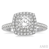 1 ctw Round Cut Center Stone Diamond Ladies Engagement Ring in 14K White Gold