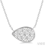 1/2 Ctw Pear Shape Lovebright Diamond Pendant With Chain in 14K White Gold