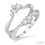 3/8 Ctw Baguette and Round Cut Diamond Insert Ring in 14K White Gold