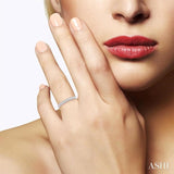 1/3 Ctw 7 Stone Round Cut Diamond Wedding Band in 14K White Gold