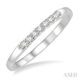 1/10 Ctw 7 Stone Round Cut Diamond Wedding Band in 14K White Gold