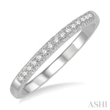 1/10 Ctw 15Stones Round Cut Diamond Wedding Band in 14K White Gold