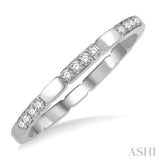 1/10 Ctw Round Cut Diamond Block Stackable Band in 14K White Gold