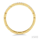 1/10 Ctw Round Cut Diamond Block Stackable Ring in 14K Yellow Gold
