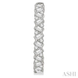 2 Ctw Zigzag Baguette and Round Cut Diamond Hoop Earrings in 14K White Gold