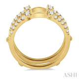 1/2 Ctw Round Cut Diamond Insert Ring in 14K Yellow Gold