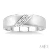 1/8 Ctw Round Cut Diamond Men's Band in 14K White Gold