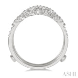1/2 Ctw Pod Accent Crown Round Cut Diamond Insert Ring in 14K White Gold