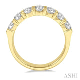 2 Ctw 7 Stone Round Cut Diamond Wedding Band in 14K Yellow Gold