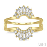 1/2 Ctw Baguette and Round Cut Diamond Tiara Insert Ring in 14K Yellow Gold