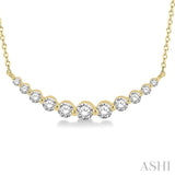 3/4 Ctw Diamond Smile Necklace in 14K Yellow Gold