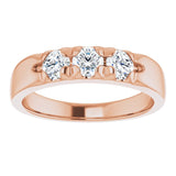 14K Rose 3/4 CTW Natural Diamond Anniversary Band