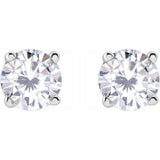 Sterling Silver 4 mm Stuller Lab-Grown Moissanite Earrings