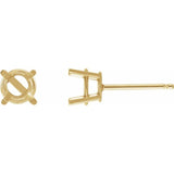 14K Yellow Gold 5 mm Natural Amethyst Earrings