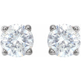 Platinum 3/4 CTW Natural White Diamond Earrings