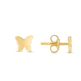 14K Gold Butterfly Stud Earring